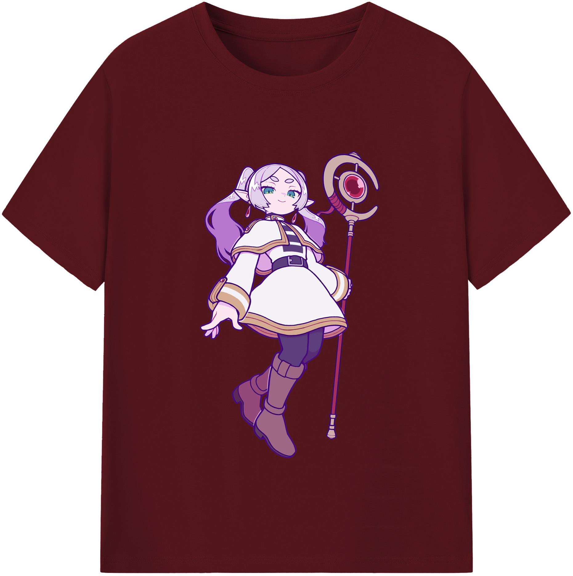 （画像用） 葬送のフリーレン Frieren 綿100％半袖Tシャツ（フロントプリント）